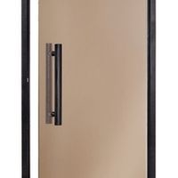 Foto van Hot Orange Saunadeur Black - helder brons glas