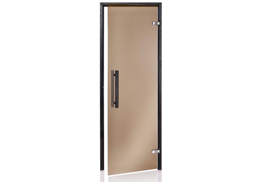 Hot Orange Saunadeur Black 90x210 cm, brons 8 mm espen Foto van Hot Orange Saunadeur Black 90x210 cm, brons 8 mm espen