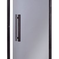 Foto van Hot Orange Saunadeur Black - helder grijs glas