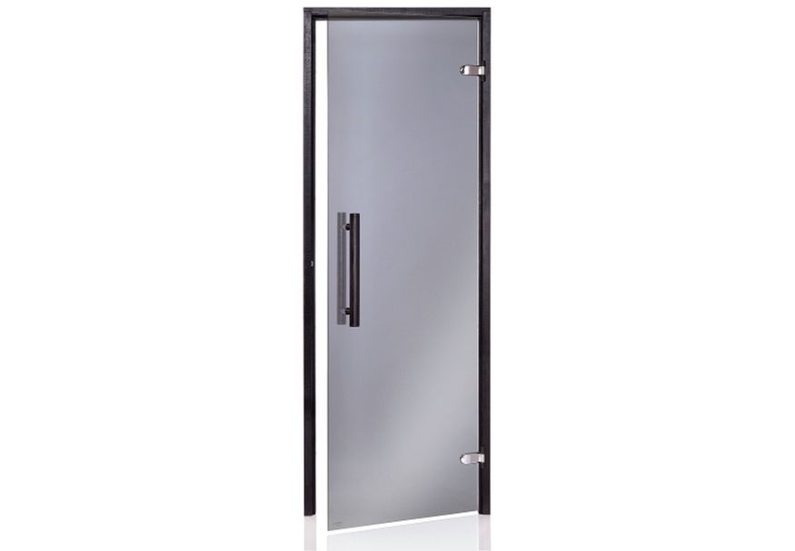 Foto von Hot Orange Saunatür Black 90x200 cm, grau 8 mm Espe