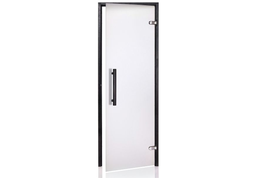 Foto van Hot Orange Saunadeur Black 80x190 cm, melkglas 8 mm espen