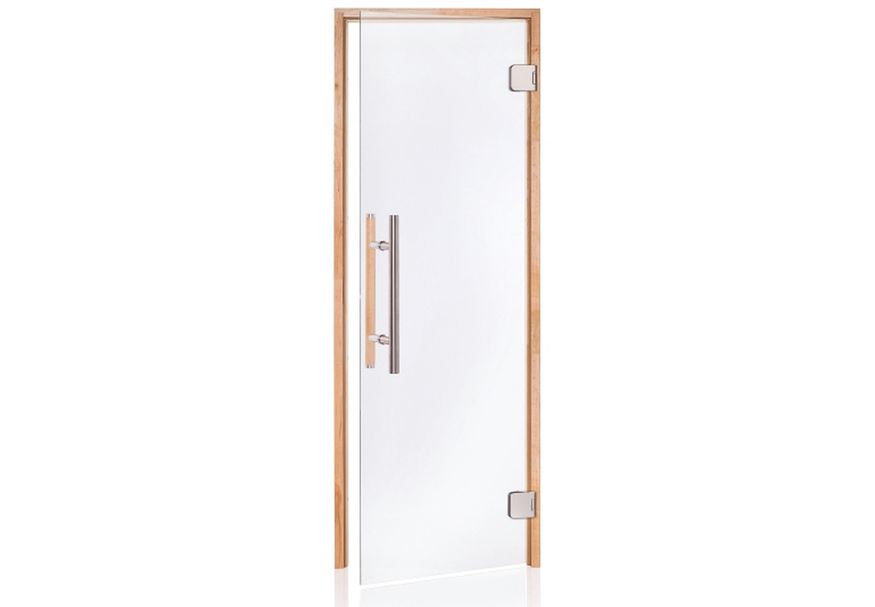 Hot Orange Saunadeur Premium 70x190 cm, blank 8 mm elzen Foto van Hot Orange Saunadeur Premium 70x190 cm, blank 8 mm elzen