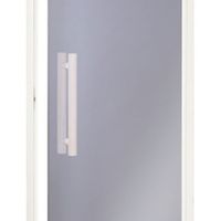 Foto van Hot Orange Saunadeur White - helder grijs glas