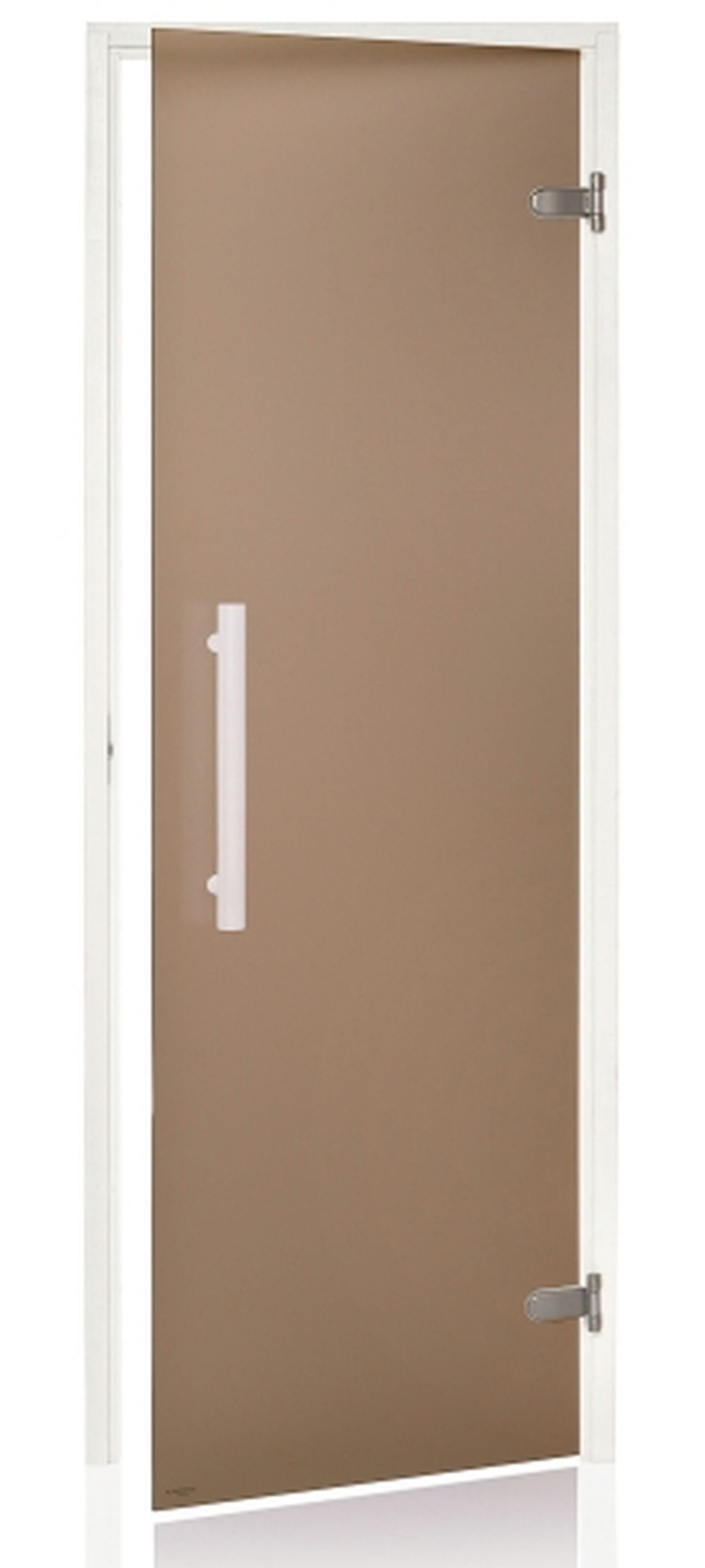 Foto van Hot Orange Saunadeur White - mat brons glas