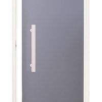 Foto van Hot Orange Saunadeur White - mat grijs glas