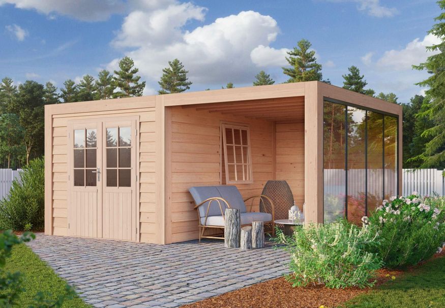 WoodAcademy Gartenhaus mit Überdachung Seleniet Excellent 500x300 cm Foto von WoodAcademy Gartenhaus mit Überdachung Seleniet Excellent 500x300 cm
