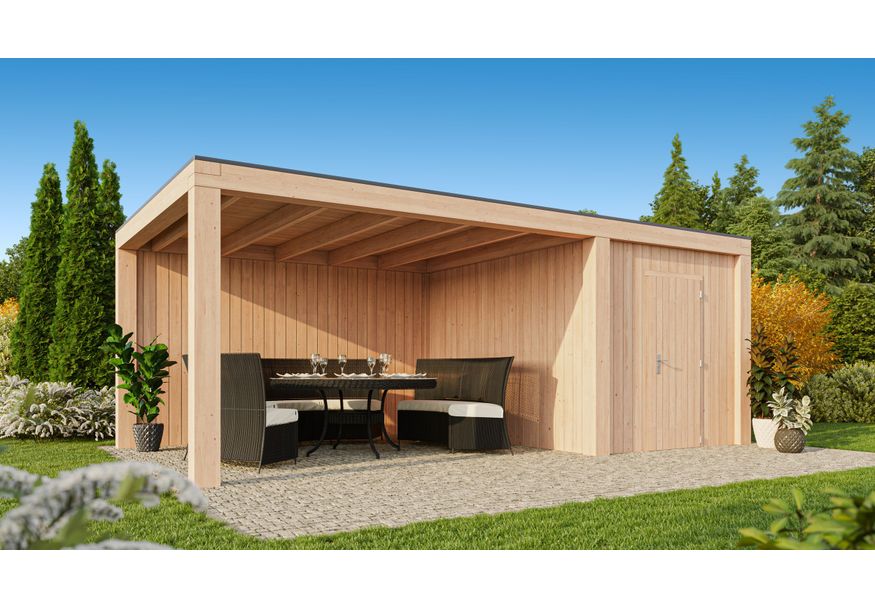 Kirk und Michaels Severus Gartenahus mit Terrasse 500x400 cm Foto von Kirk und Michaels Severus Gartenahus mit Terrasse 500x400 cm