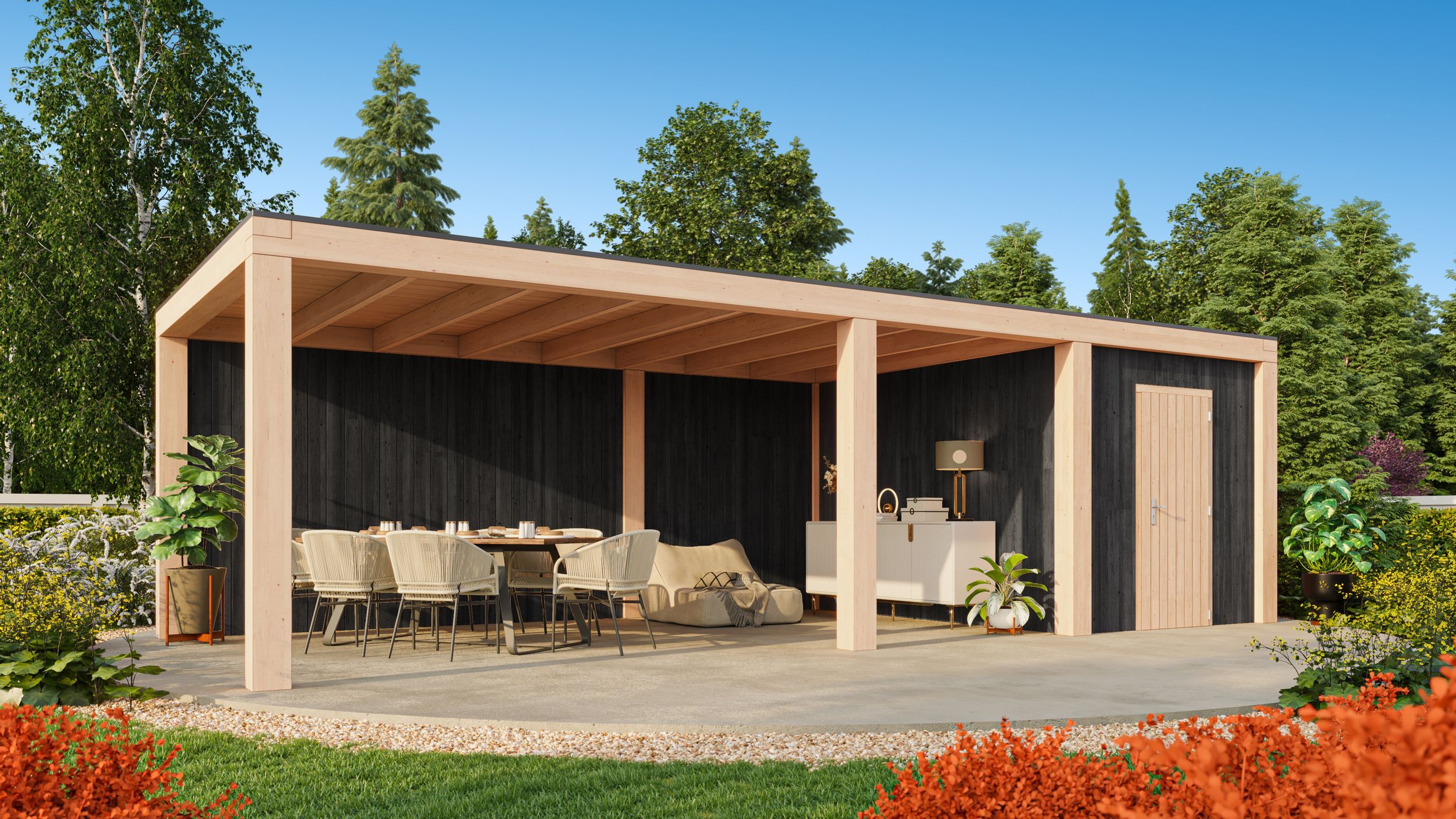 Foto van Kirk and Michaels tuinhuis met overkapping Severus nero