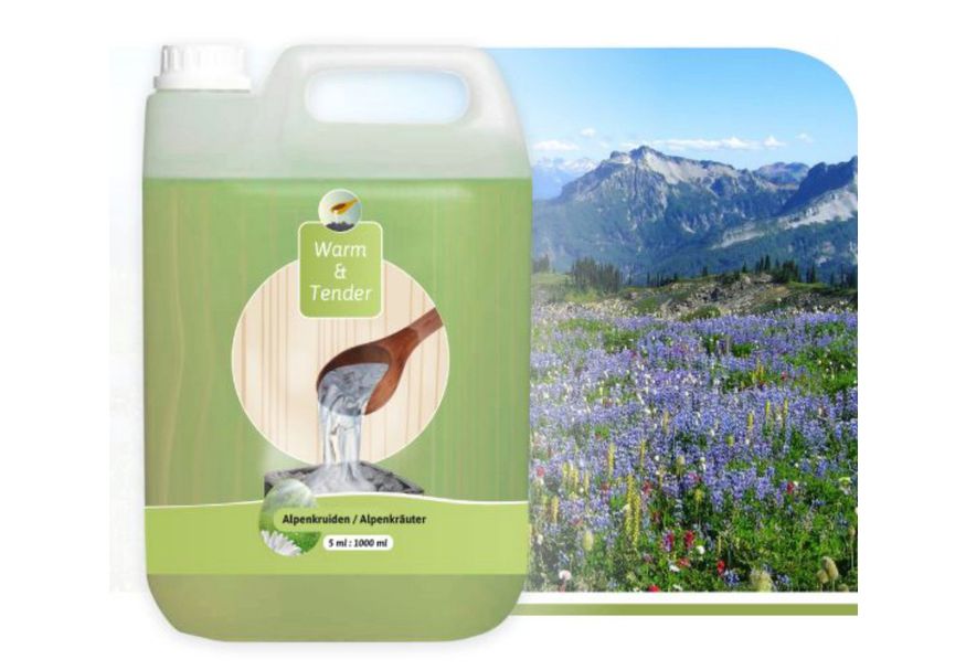 Warm and Tender saunageur Alpenkruiden 5000 ml Foto van Warm and Tender saunageur Alpenkruiden 5000 ml