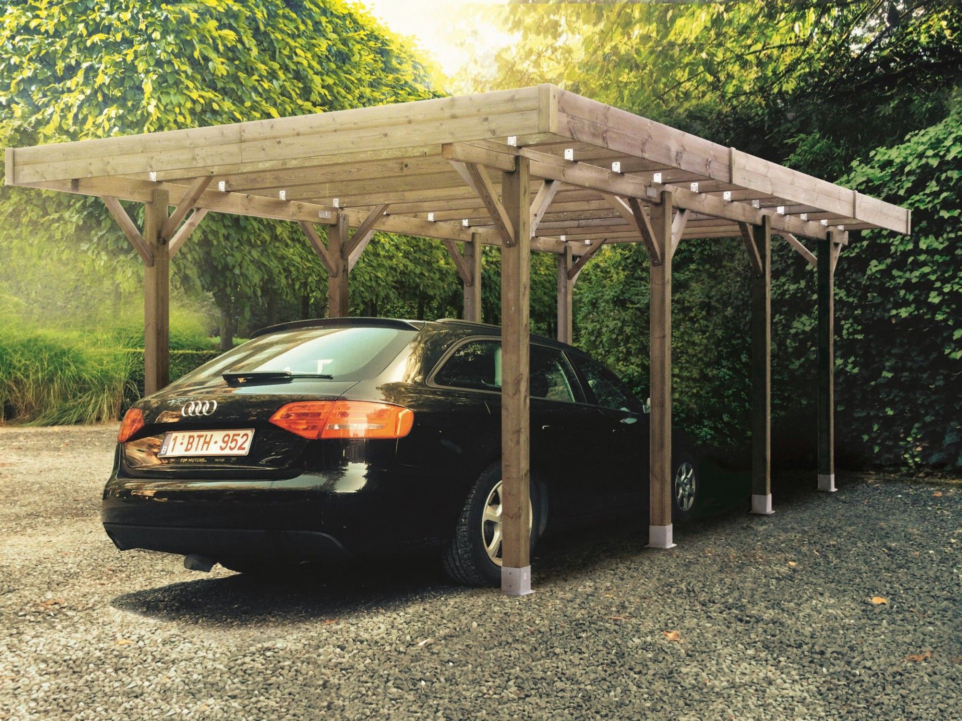 Foto van Solid S7721 Houten Carport - Hogedruk Geïmpregneerd