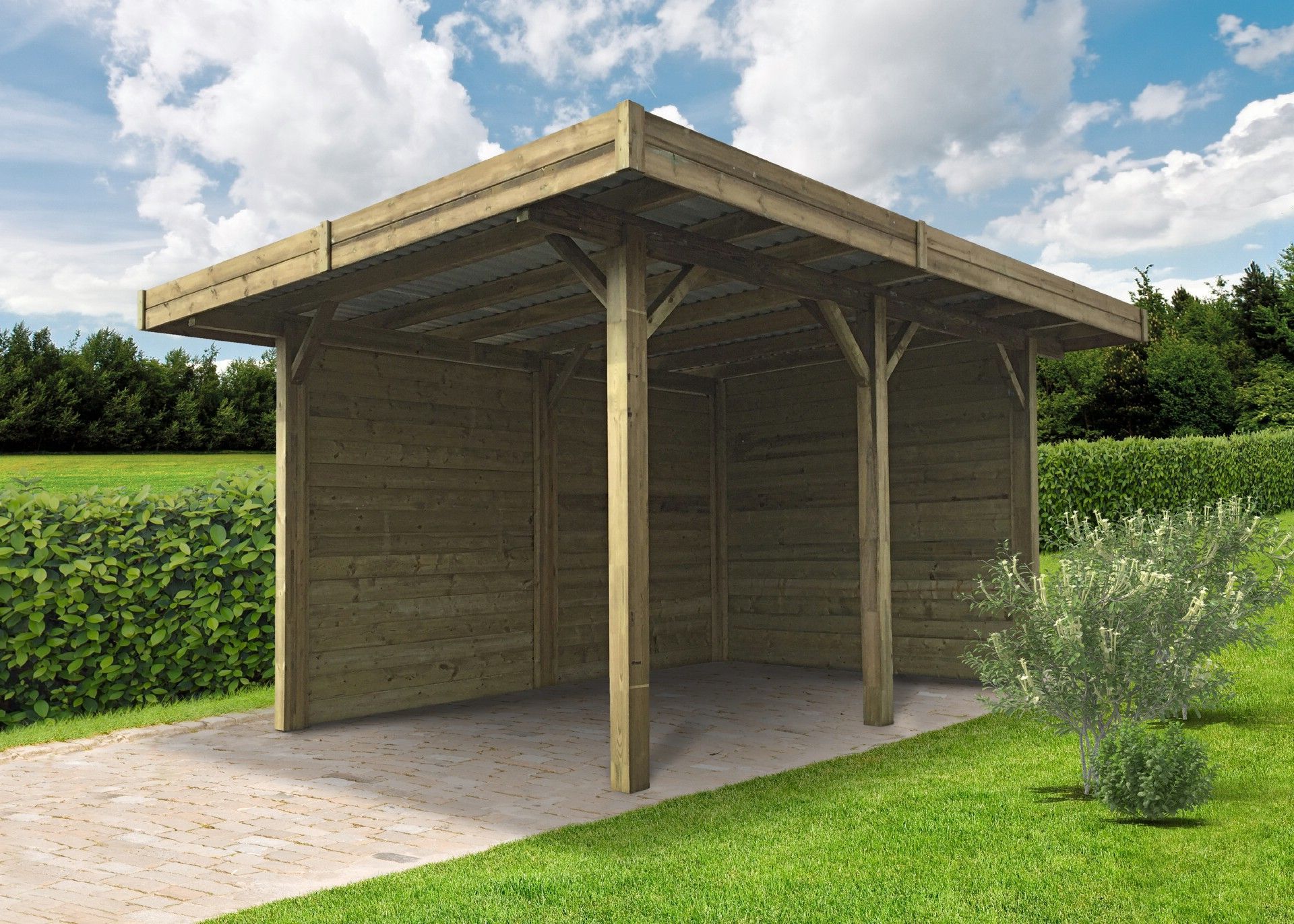 Foto van Solid S7755 Houten Carport