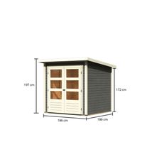 Foto der Karibu 77874 Stockach 2 blockhaus terragrau