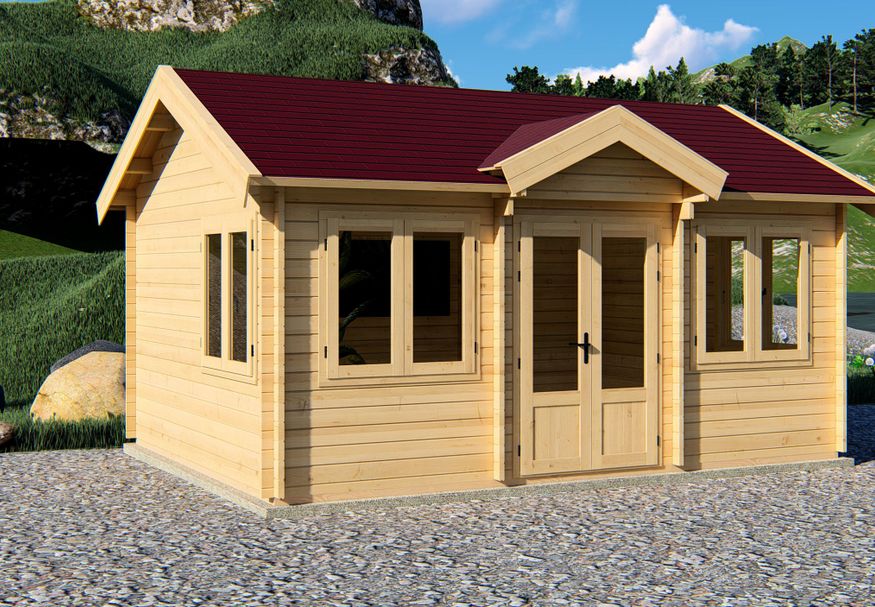 Graed Blokhut Sympathy 550x400 cm - 28 mm Foto von Graed Blokhut Sympathy 550x400 cm - 28 mm