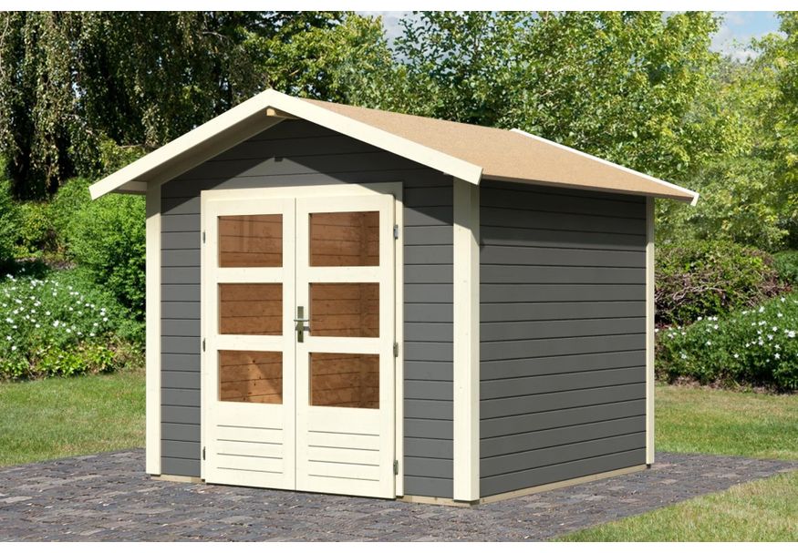 Karibu Talkau 4 tuinhuis - terragrijs (83337) Foto van Karibu Talkau 4 tuinhuis - terragrijs (83337)