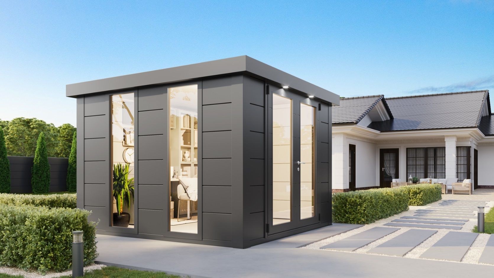 Foto van Telluria Luminato 3030 metalen tuinkantoor