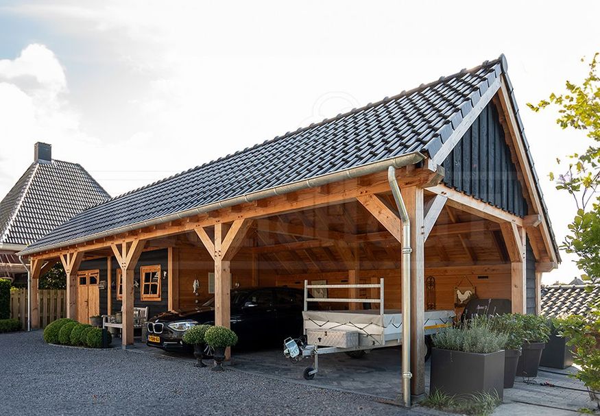 Trendhout carport met schuur De Hoeve XL 1217x440 Foto van Trendhout carport met schuur De Hoeve XL 1217x440