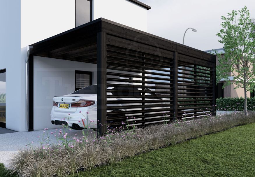 Trendhout carport Modena 490x300 cm Foto van Trendhout carport Modena 490x300 cm