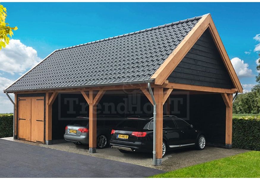Foto van Trendhout carport met schuur zadeldak XXL 900x595 cm