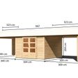 Foto von Karibu 31460 Gartenhaus mit Anbaudach Theres 7