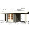 Foto von Karibu 31457 Gartenhaus mit Anbaudach Theres 3 - Terragrau