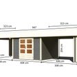 Foto von Karibu 31461 Gartenhaus mit Anbaudach Theres 7 - Terragrau