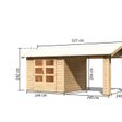 Foto von Karibu 31448 Gartenhaus mit Anbaudach Theres 3