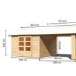 Foto von Karibu 31454 Gartenhaus mit Anbaudach Theres 7