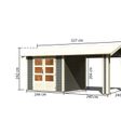 Foto von Karibu 31451 Gartenhaus mit Anbaudach Theres 3 - Terragrau