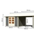 Foto von Karibu 31455 Gartenhaus mit Anbaudach Theres 7 - Terragrau