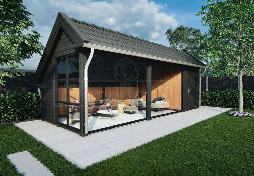 Trendhout kapschuur de Hoeve Xl rechts 710x380 cm Foto van Trendhout kapschuur de Hoeve Xl rechts 710x380 cm