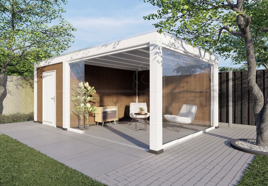 Trendhout buitenverblijf Palermo XXL 625x610 cm Foto van Trendhout buitenverblijf Palermo XXL 625x610 cm