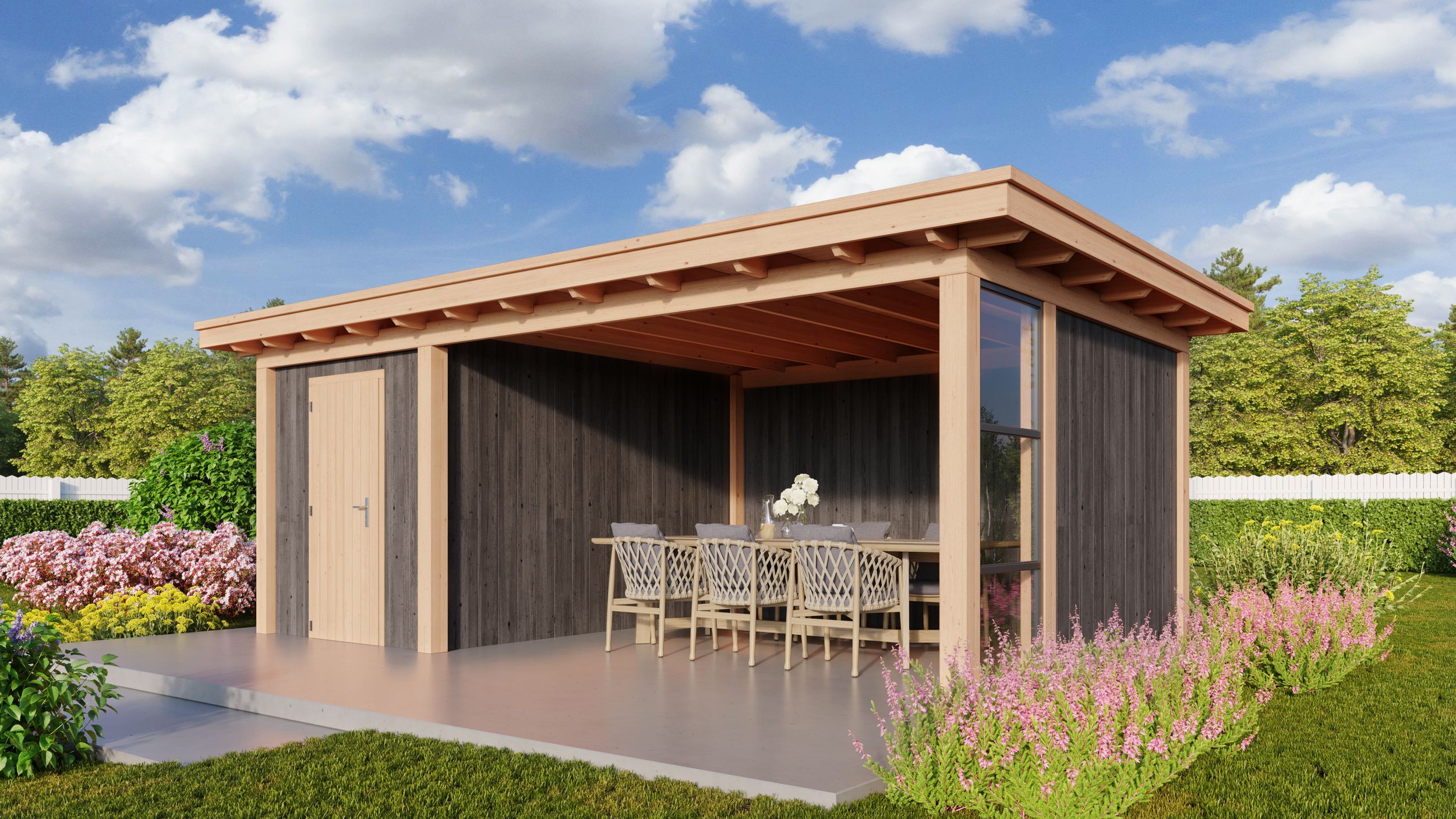 Foto van Kirk and Michaels tuinhuis met overkapping Tiberius nero