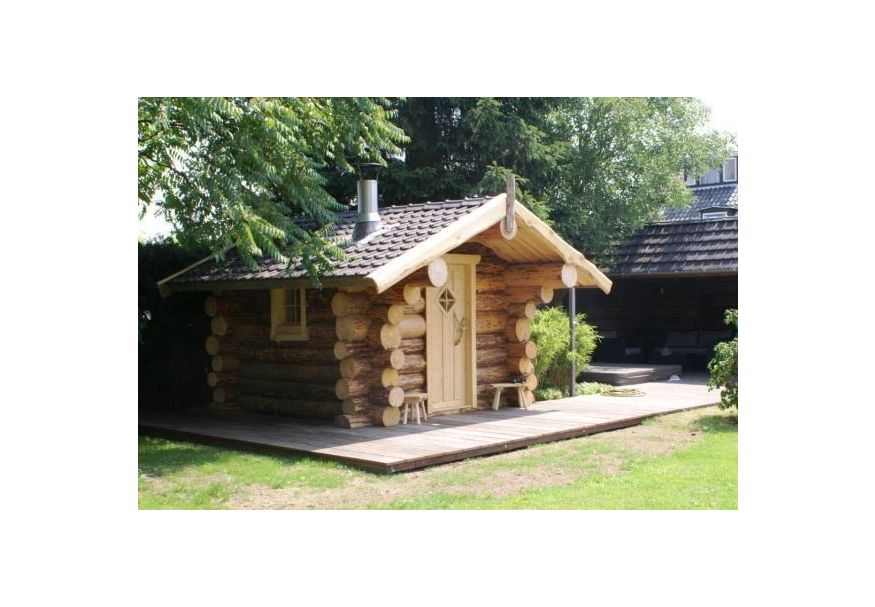Azalp boomstam sauna Aila 250x250 cm - Kelo Foto van Azalp boomstam sauna Aila 250x250 cm - Kelo