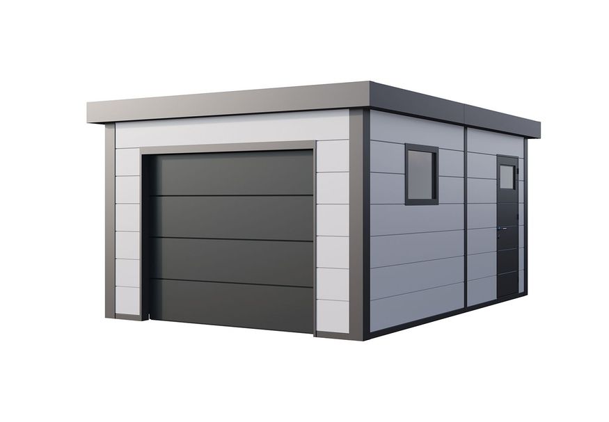 Telluria garage 3654G wit|antraciet Foto van Telluria garage 3654G wit|antraciet