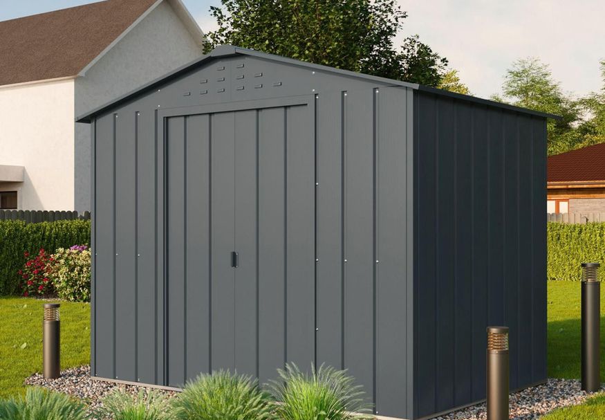 Duramax Top Shed 8x6 Antraciet metalen tuinhuis Foto van Duramax Top Shed 8x6 Antraciet metalen tuinhuis