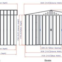 Foto van Duramax Top Shed 10x8 metalen tuinhuis