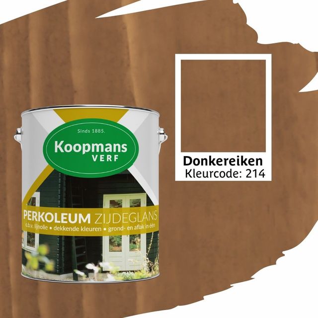 Foto van Koopmans Perkoleum Donkereiken Zijdeglans Transparant 2.5L
