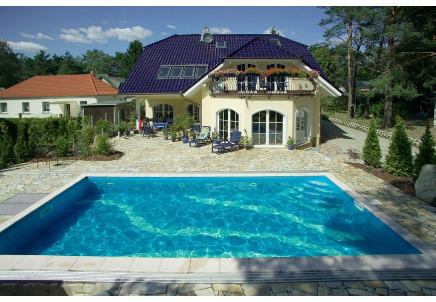 Foto van Trend Pool Boordstenen 700 x 350 cm wit (complete set rechthoek)