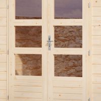 Foto der Karibu 91545 Gartenhaus Trittau 5 Seitenmarkise 300