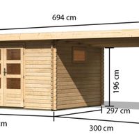 Foto van Karibu 91540 Blokhut Trittau 4 zijluifel 300