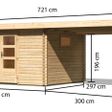 Foto von Karibu Trittau 5 Gartenhaus mit Anbaudach 300 cm (91545)