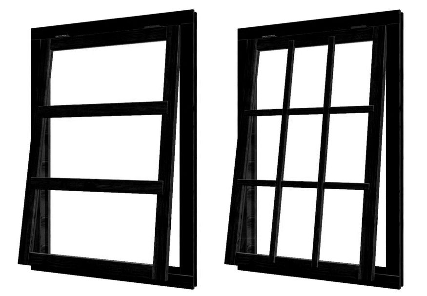 Woodacademy vurenhouten uitzetraam 90x75 cm - zwart Foto van Woodacademy vurenhouten uitzetraam 90x75 cm - zwart