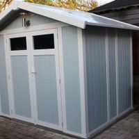 Foto der Grosfillex 22805137 UTILITY V4.9 - Kunststoff Gartenhaus grau-blau