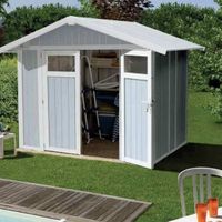 Foto van Grosfillex 22805137 UTILITY V4.9 kunststof tuinhuis grijs-blauw