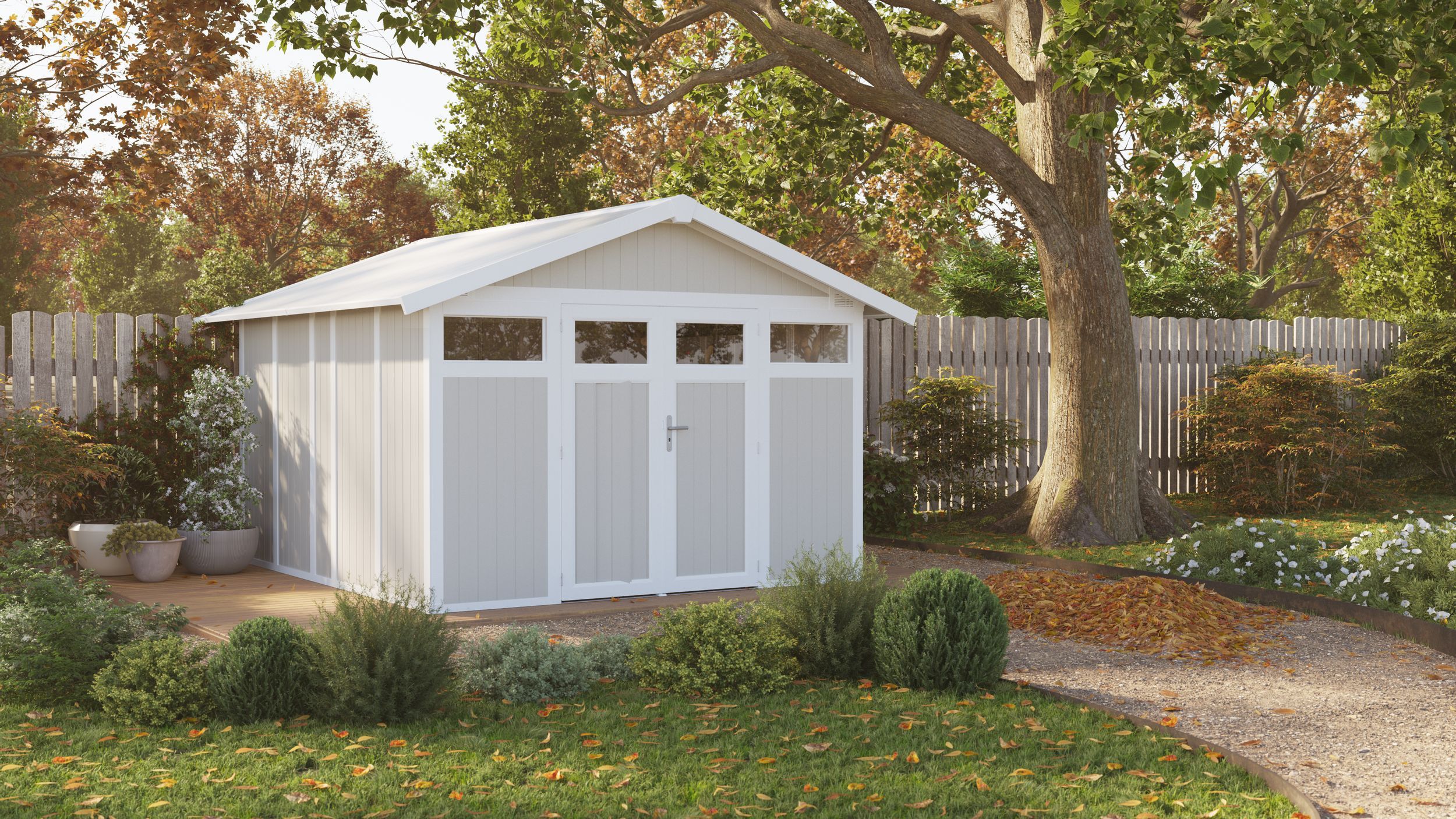 Foto van Grosfillex 22811138 UTILITY V11 kunststof tuinhuis grijs-groen