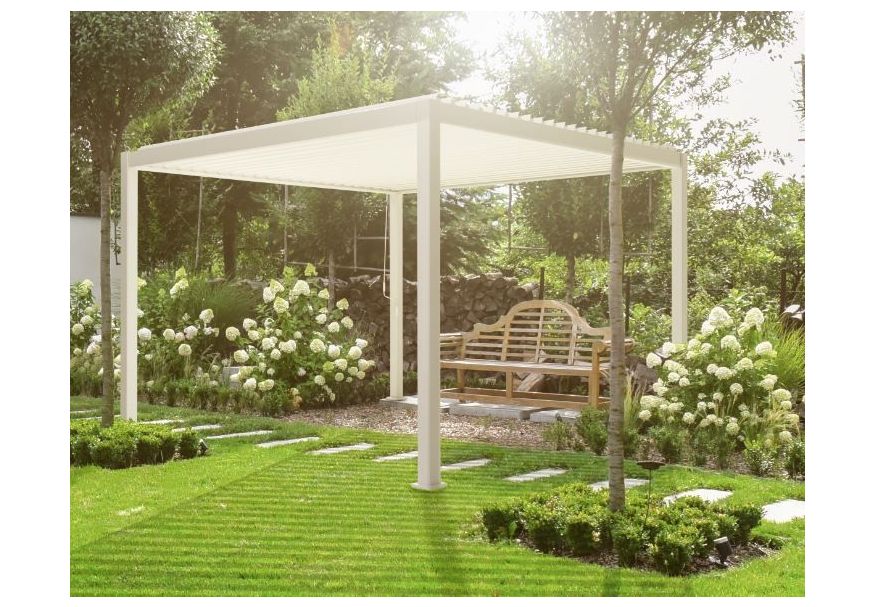 Mirador Classic aluminium pergola 3x4 - weiß Foto von Mirador Classic aluminium pergola 3x4 - weiß