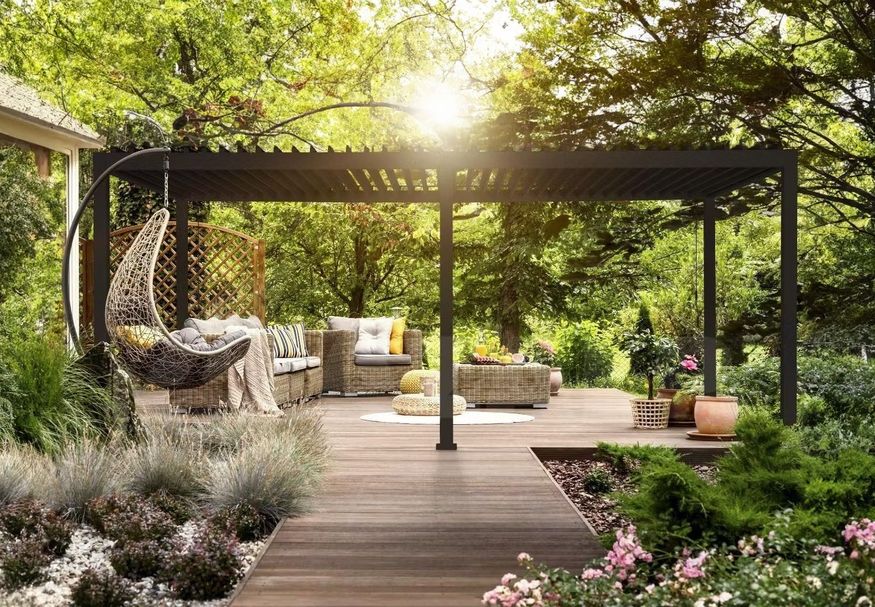 Mirador Classic aluminium pergola 3x6 - Anthrazit Foto von Mirador Classic aluminium pergola 3x6 - Anthrazit