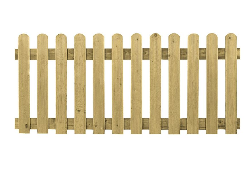 Vuren Hek Relief Rond 80x180 Foto van Vuren Hek Relief Rond 80x180