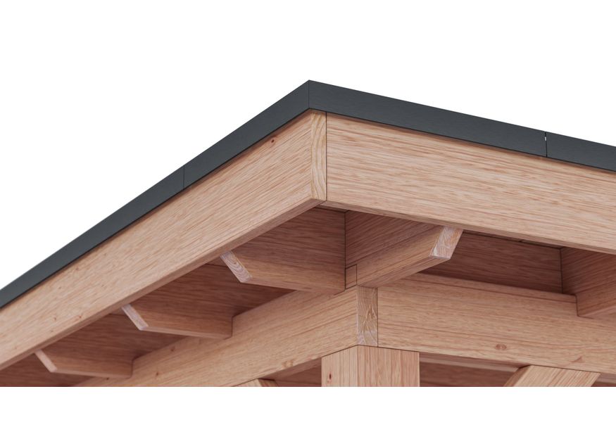 Foto van WoodAcademy aluminium daklijstset hoekmodel 780x400+400x400 - zwart