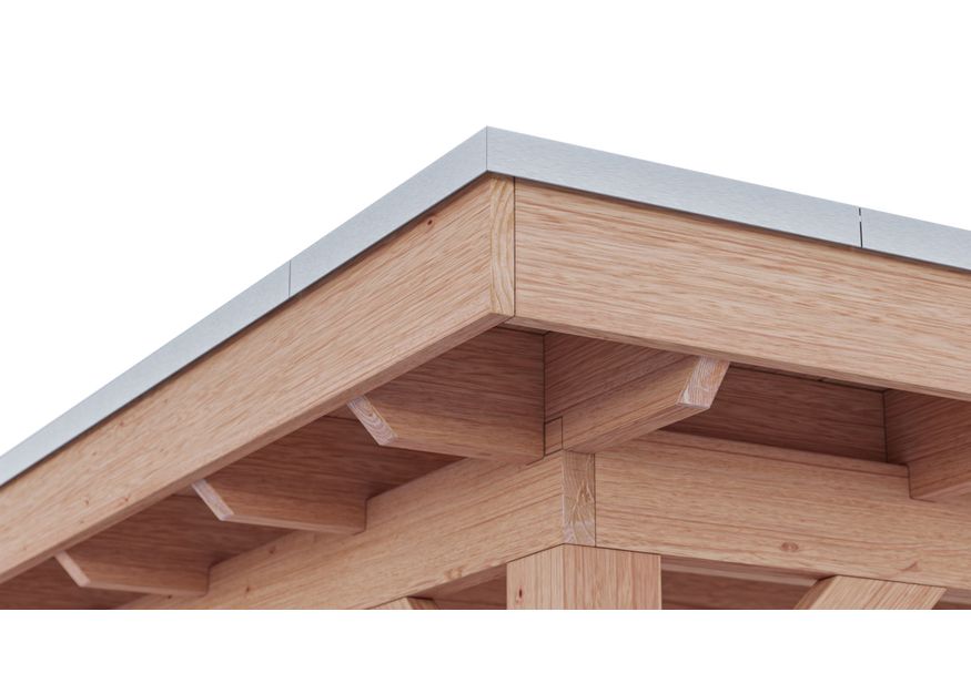 Foto van WoodAcademy aluminium daklijstset 680x300 - zilver